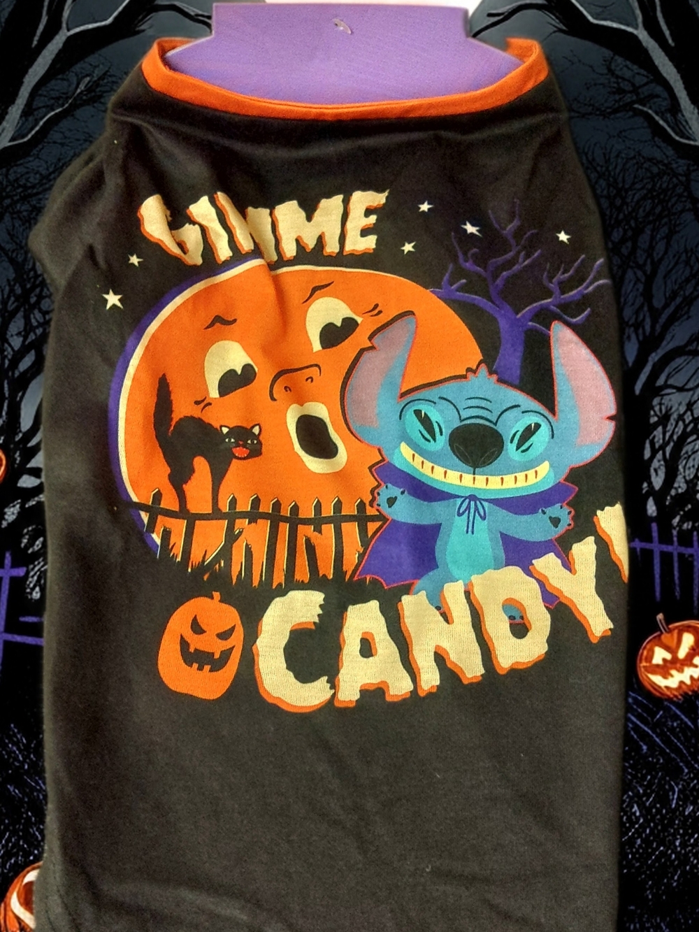 Disney Gimme Candy! Halloween Dog Tee - Black & Orange